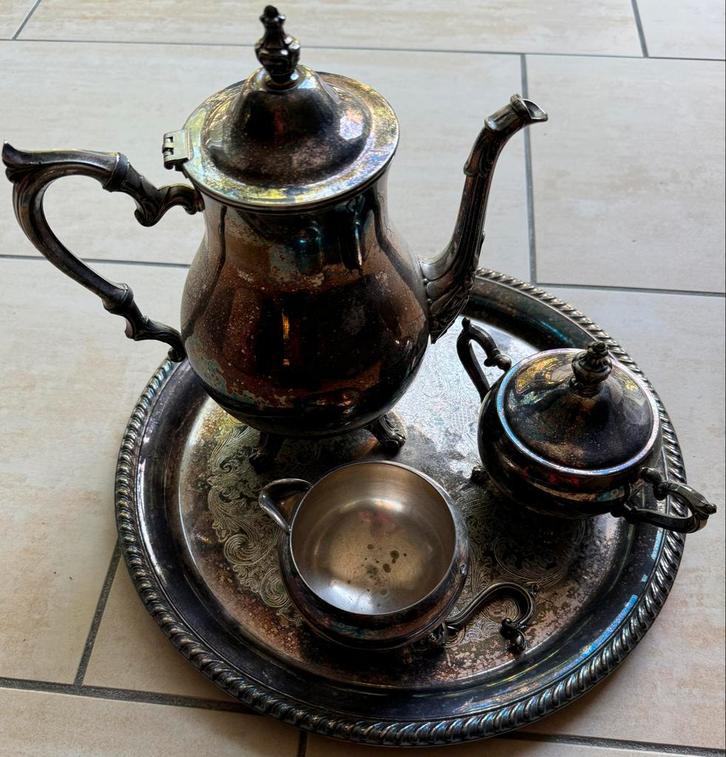 Vintage Verzilverde W.M. Rogers Koffieset, Antiek en Kunst, Antiek | Goud en Zilver, Zilver, Ophalen of Verzenden