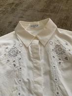 Claudie Pierlot witte damesblouse met broderie, maat 36, Wit, Claudie Pierlot, Ophalen of Verzenden, Zo goed als nieuw