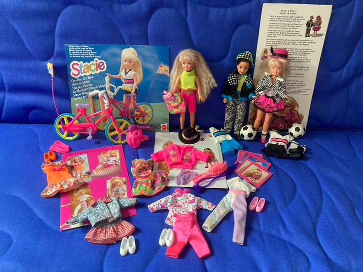 Barbie 3 poppen ‘Stacie and Todd’ 1993, Verzamelen, Poppen, Zo goed als nieuw, Pop, Ophalen of Verzenden