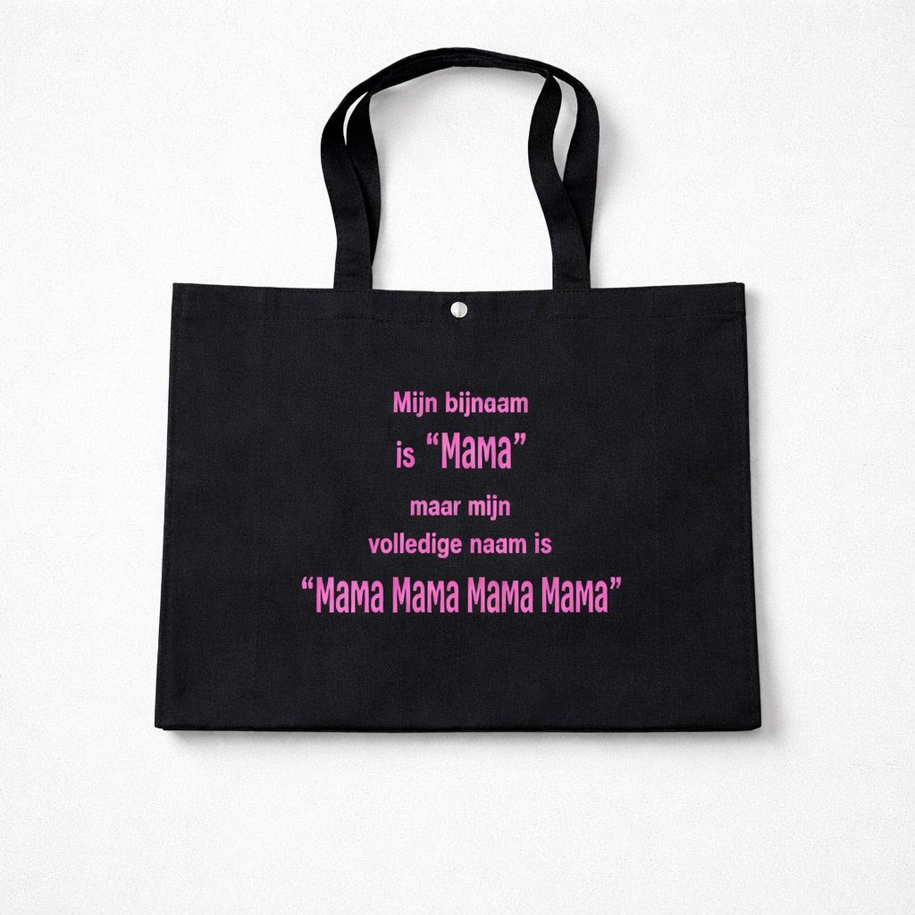 Cadeau voor Moederdag: vilt tas "Mijn bijnaam is Mama", Ophalen of Verzenden, Nieuw, Zwart, Shopper