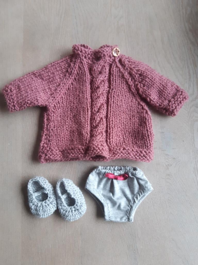 Jurkje met kabel, onderbroekje en slofjes voor Babyborn 43cm, Ophalen of Verzenden, Nieuw, Babypop