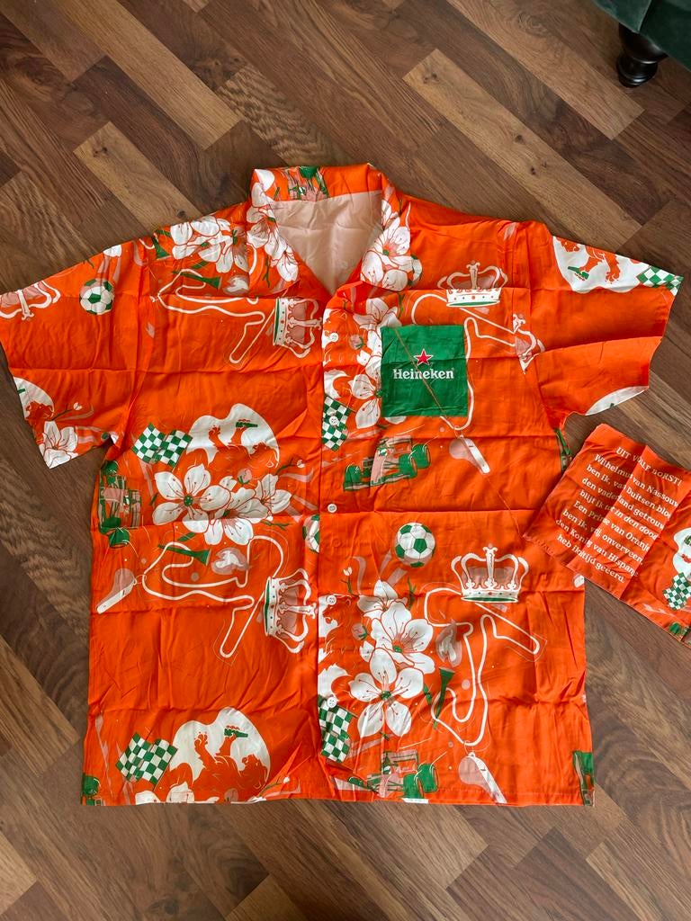 Nieuw Heineken Koningsdag Blouse Shirt L/XL Oranje Feest, Ophalen of Verzenden, Nieuw, Maat 52/54 (L), Oranje
