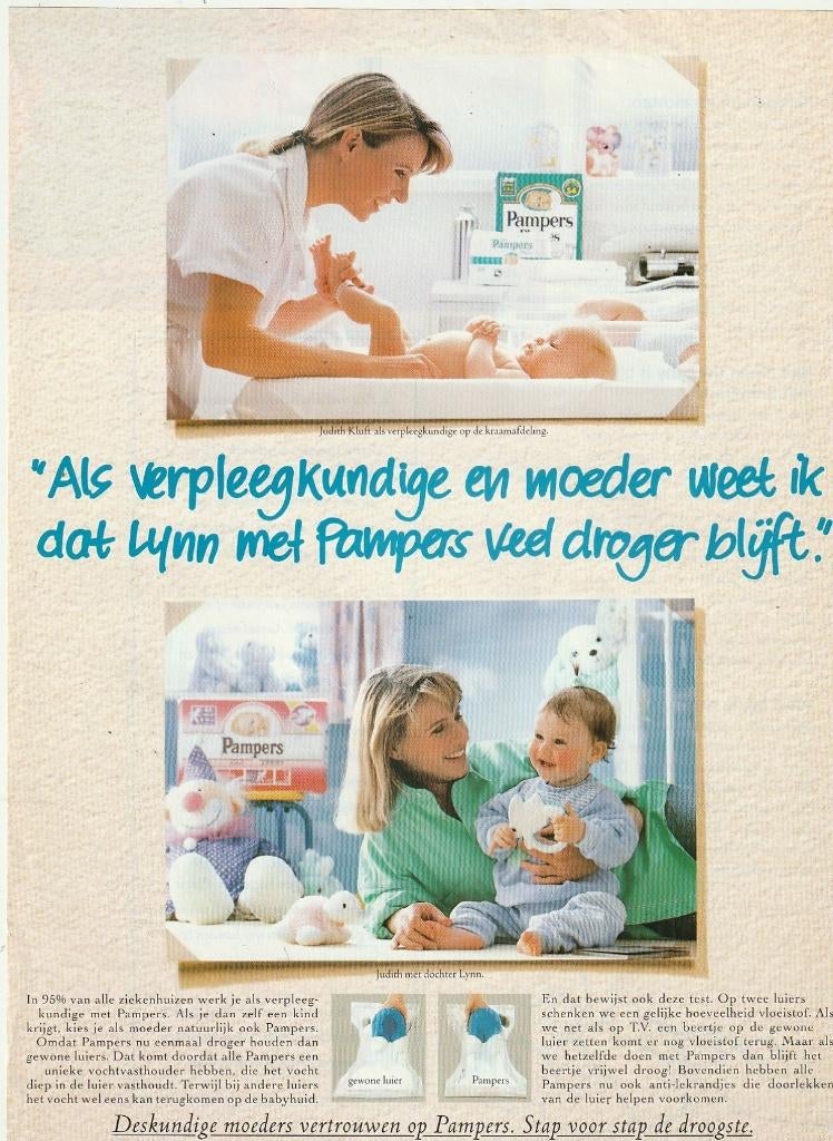 Retro reclame 1993 Pampers baby luiers voor baby Lynn, Verzenden, Overige typen