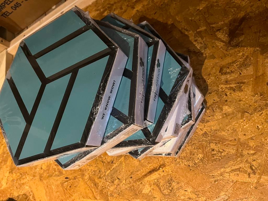 Hexagon wandpanelen acoustico blauw groen zwart, Geluiddempend, Hout, Nieuw, Ophalen of Verzenden