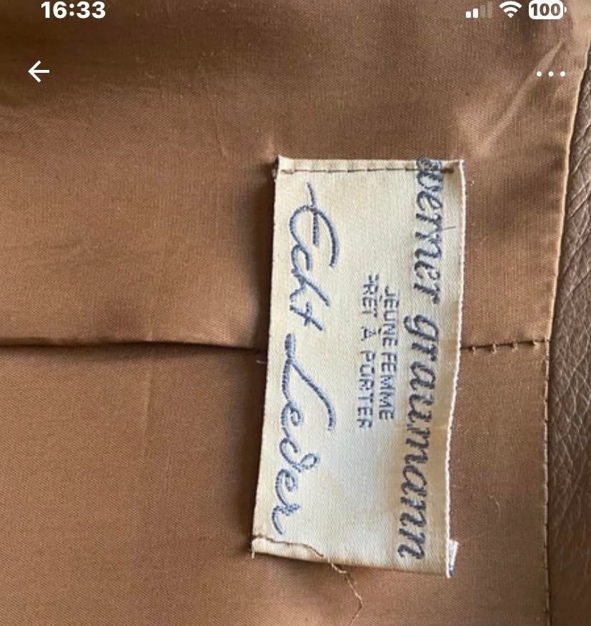 Vintage Werner Graumann leren jas, Ophalen of Verzenden, Gedragen, Maat 42/44 (L), Bruin