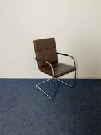 113 x Vergaderstoel Thonet S61, design, bruin leder, chroom, Huis en Inrichting, Stoelen, Ophalen, Gebruikt, Bruin, Vijf, Zes of meer stoelen