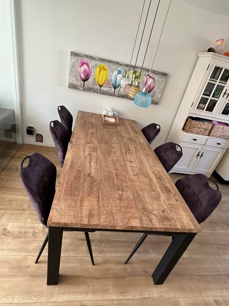 HACO Vibes Dinning table 220x100cm + 6 chairs, Huis en Inrichting, Complete eetkamers, Ophalen of Verzenden, Zo goed als nieuw