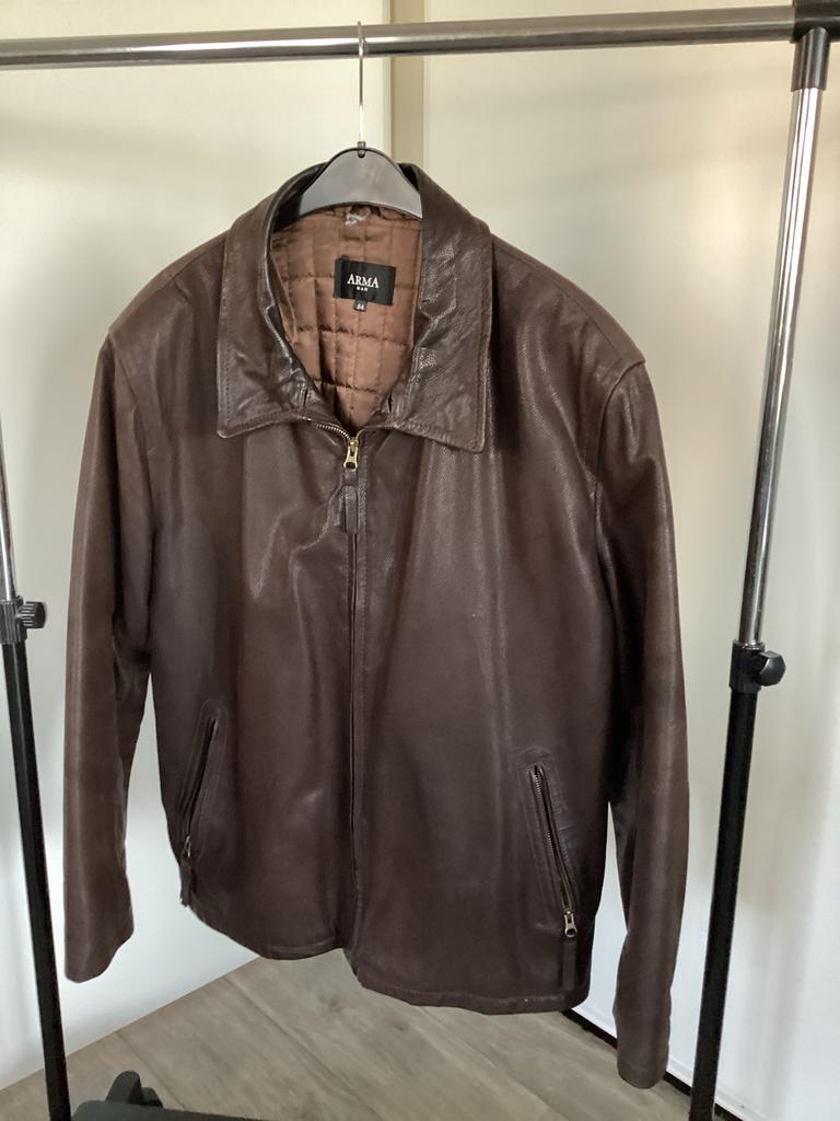 Arma leren heren jack maat 54, Ophalen of Verzenden, Gedragen, Maat 52/54 (L), Bruin