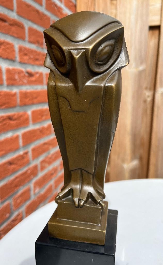 Bronzen art deco stijl uil naar Johan Coenraad Altorf., Overige onderwerpen, Art deco, Ophalen of Verzenden, Brons