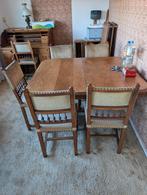 Antieke eettafel +5 ½ stoel, Gebruikt, Vijf personen of meer, Antiek, Ophalen