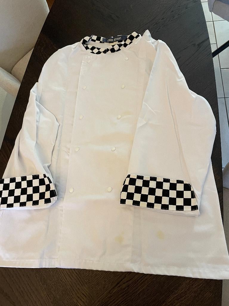 Chaud Devant koksbuis heren wit maat XXXL + koksmuts, Kleding | Heren, Overige Herenkleding, Zo goed als nieuw, Ophalen