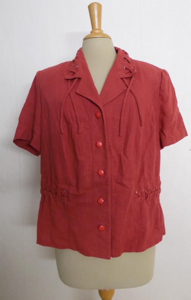 Linnen top/blouse met veter detail van Edgar Vos! 42, Kleding | Dames, Tops, Overige kleuren, Verzenden, Maat 42/44 (L), Nieuw