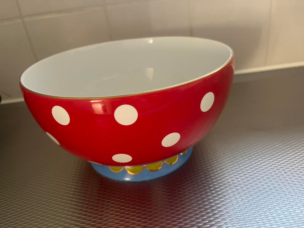 Grote rode Oilily schaal met stippen, Ophalen of Verzenden, Nieuw