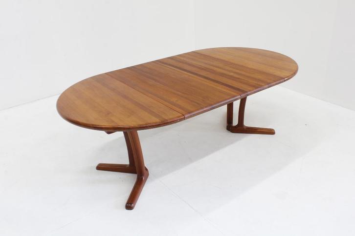 Vintage Dyrlund Deense ronde tafel teak, Huis en Inrichting, Tafels | Eettafels, Gebruikt, 100 tot 150 cm, 100 tot 150 cm, Vijf personen of meer