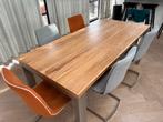 Eettafel met 5 stoelen, Huis en Inrichting, Tafels | Eettafels, Ophalen, Overige materialen, Gebruikt, 50 tot 100 cm