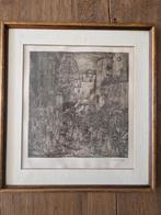 Bijzondere ets van Marius Bauer in goudkleurige lijst, Ophalen of Verzenden