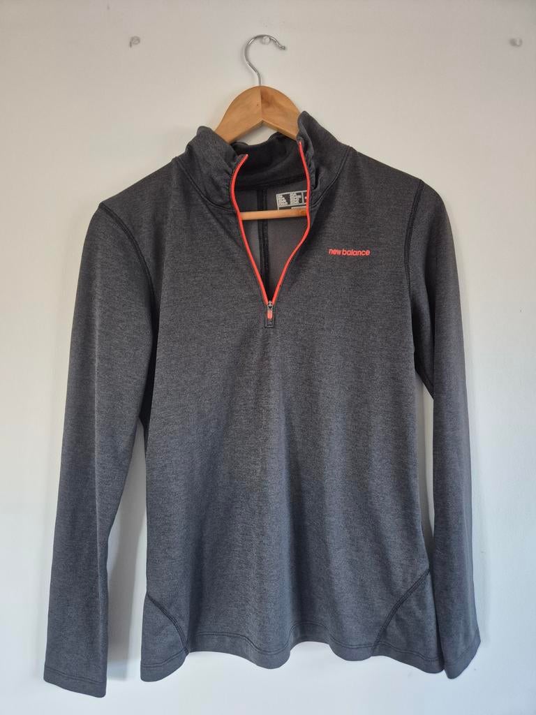 New Balance Dames Pullover Top Maat M 1/4 Rits Grijs/Oranje, Ophalen of Verzenden, Nieuw, Maat 38/40 (M), Oranje