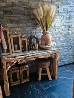 2 identieke SideTable's. zware Teak hout !!!!, Ophalen of Verzenden, Zo goed als nieuw, 25 tot 50 cm, Rechthoekig