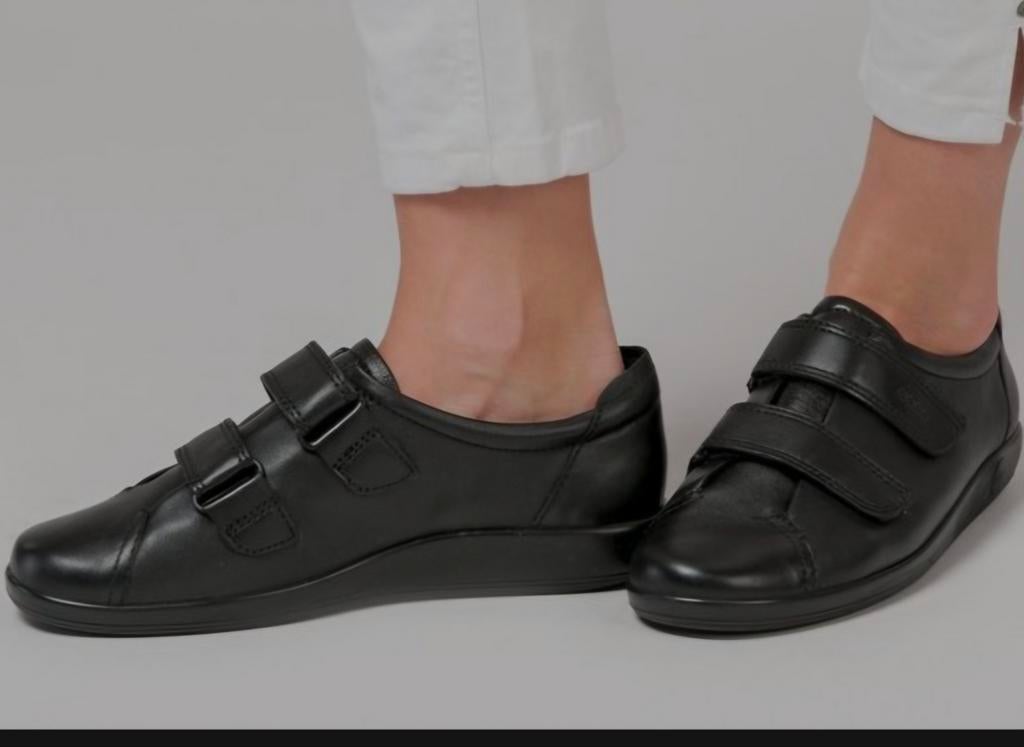 Ecco soft klittebandschoenen mt 38 zwart, Ophalen of Verzenden, Zo goed als nieuw, Zwart, Sneakers of Gympen