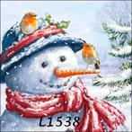 Servetten decoupage/journal * sneeuwpop roodborst L1538, Verzenden, Nieuw, Materiaal
