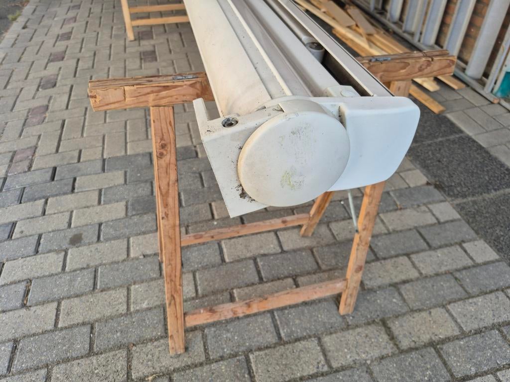 Zonnescherm voor balkon uitval ong 1,5 meter, 150 tot 300 cm, Ophalen of Verzenden, Gebruikt, Knikarmscherm