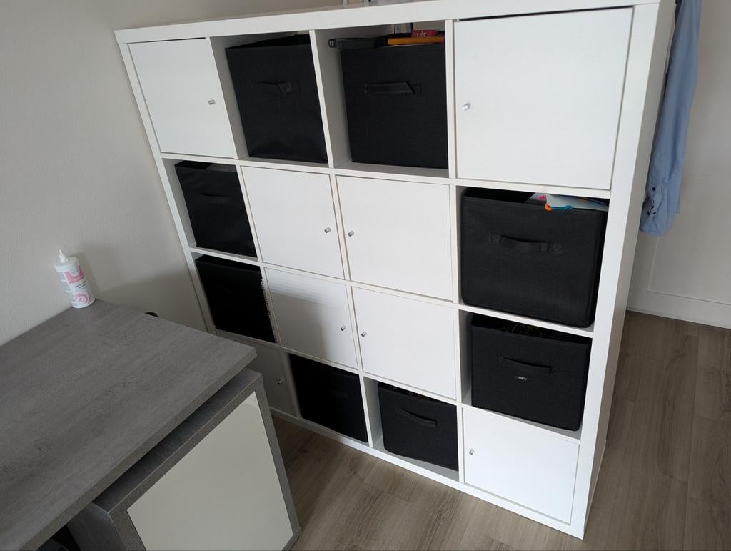 Ikea kallax 4x4, Huis en Inrichting, Kasten | Wandmeubels, Ophalen, Gebruikt, 100 tot 150 cm, Minder dan 150 cm