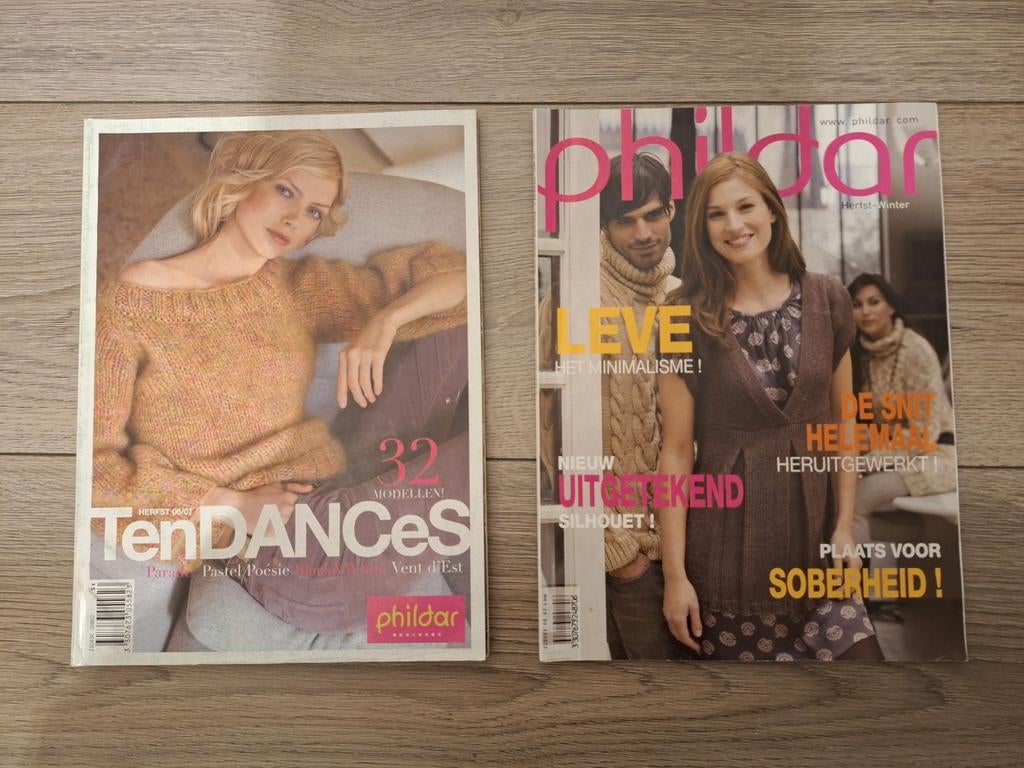 Twee Phildar breiboeken - Tendances 32 & Herfst/Winter, Hobby en Vrije tijd, Ophalen of Verzenden, Gebruikt, Breien, Patroon of Boek