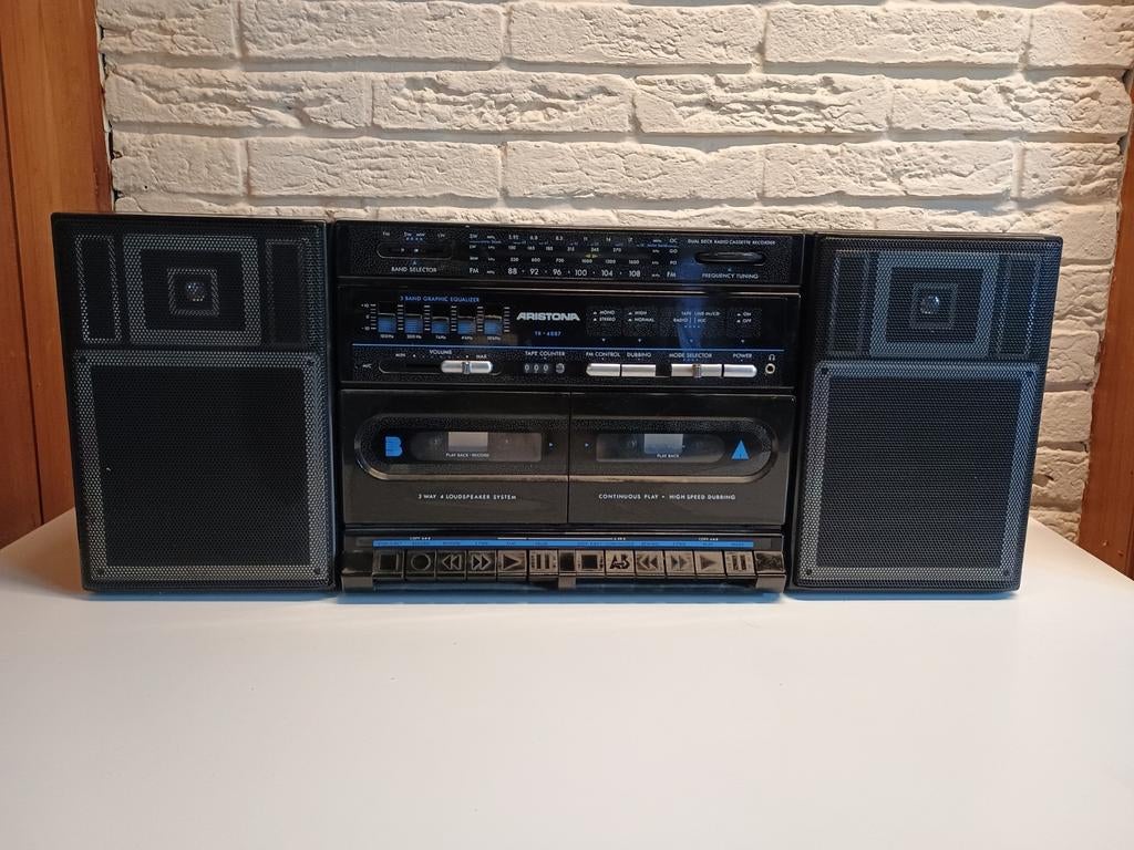 Draagbare Vintageyy Radio Cassettespeler - Aristona, Audio, Tv en Foto, Radio's, Gebruikt, Radio, Ophalen