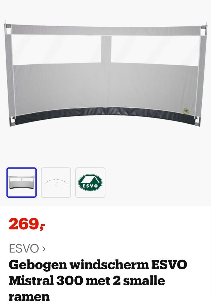 Esvo windscherm / boogscherm - nieuw en ongebruikt, Ophalen, Nieuw