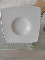 Witte vierkante diepe borden, Ophalen, Porselein, Bord(en)