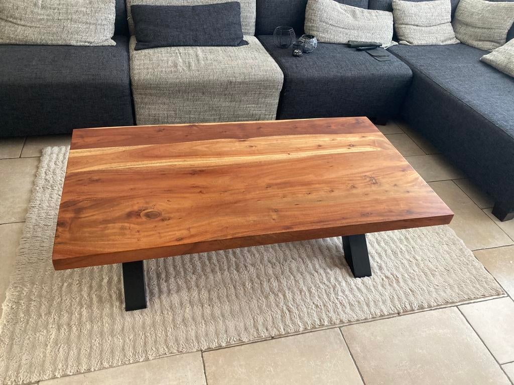 Teak salontafel, Huis en Inrichting, Tafels | Salontafels, Ophalen, 100 tot 150 cm, Teakhout, 50 tot 100 cm