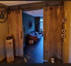 Loftdeur Schuifdeur van oude eiken wagonplanken, Doe-het-zelf en Verbouw, Deuren en Horren, Ophalen, Gebruikt, Minder dan 80 cm