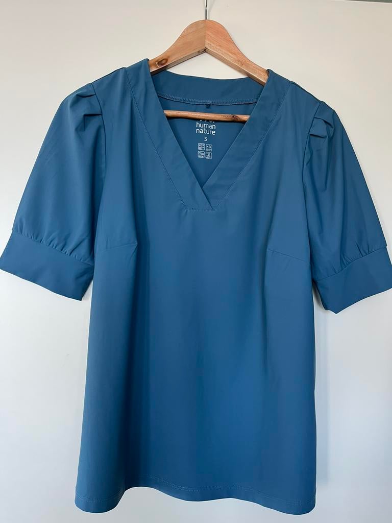 Human Nature zomershirt, Blauw, Ophalen of Verzenden, Zo goed als nieuw, Korte mouw