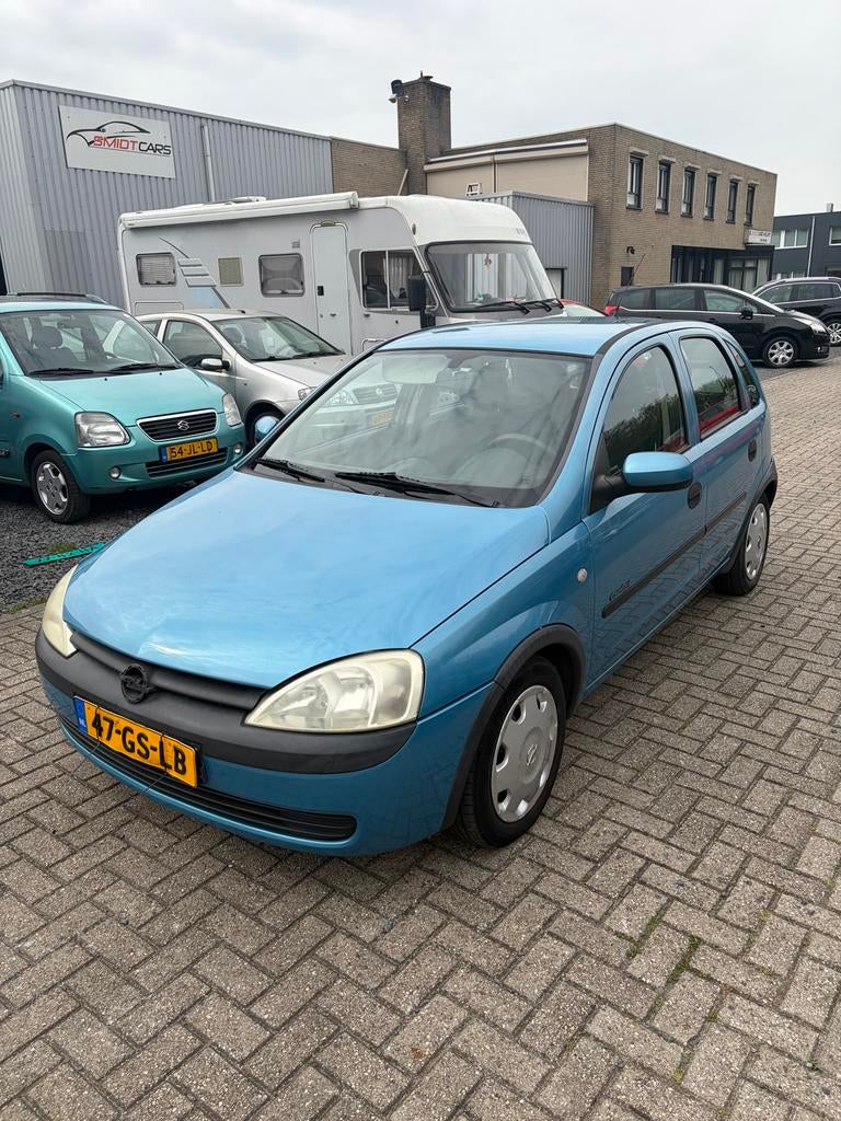 Opel Corsa 1.2 16V 5D 2001 Blauw, Auto's, Voorwielaandrijving, 450 kg, 74 pk, 31 €/maand
