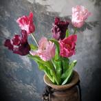 Kunst tulpenbos "Aubergine", Ophalen of Verzenden