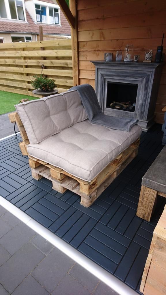 Pallet bank 120x100 inclusief kussens, Tuin en Terras, Ophalen, Bank