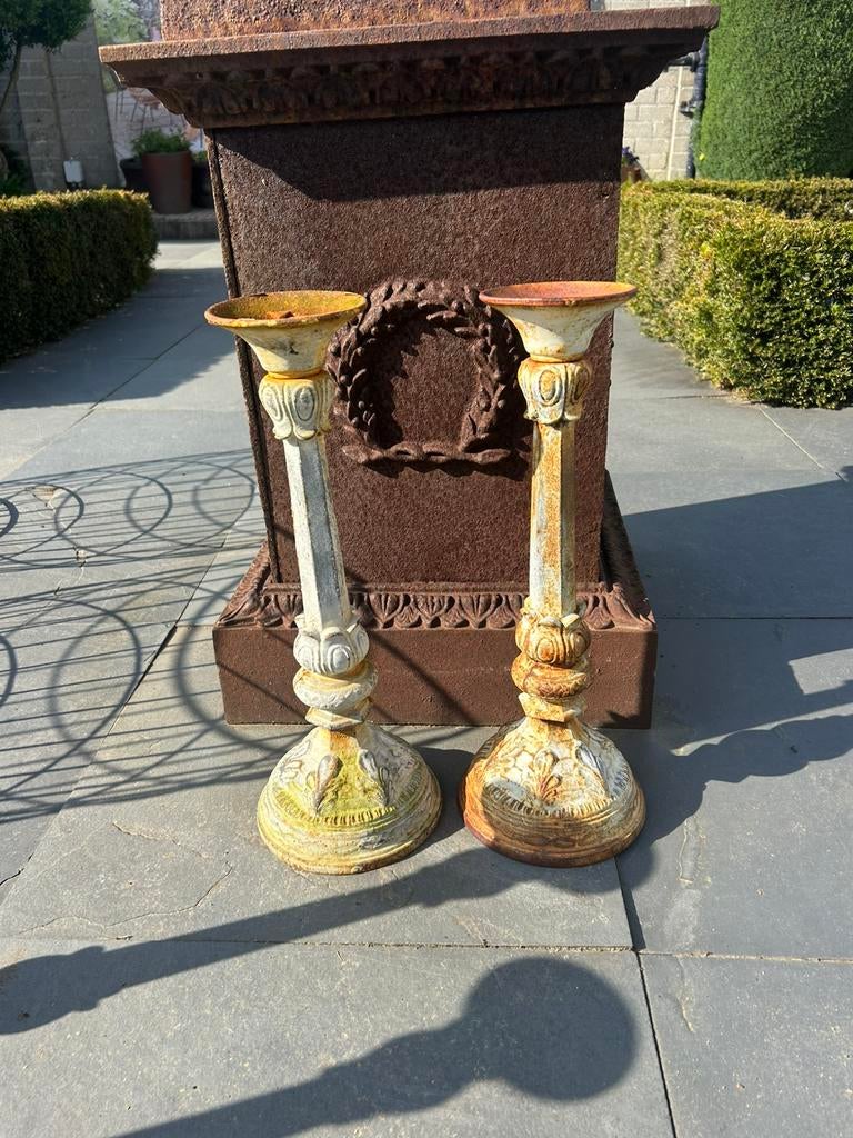 brocante gietijzeren kandelaars, Ophalen