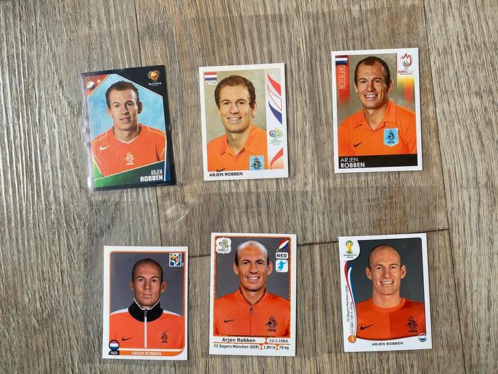 Panini complete set Arjen Robben WK/EK 2004-2014, Hobby en Vrije tijd, Stickers en Plaatjes, Zo goed als nieuw, Meerdere stickers