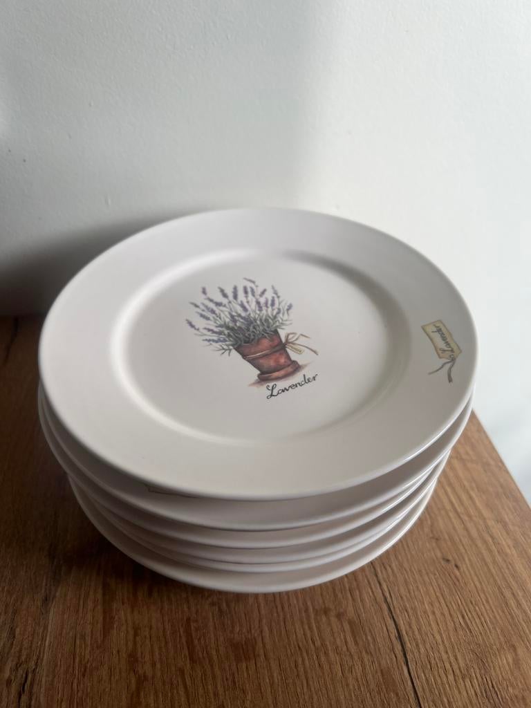 Jet ter Steege - lavender taartbordjes, Ophalen of Verzenden, Zo goed als nieuw, Overige stijlen, Overige typen