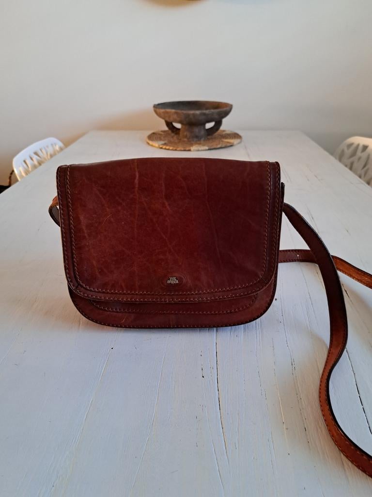 Leren tas the bridge, Ophalen, Bruin, Leer