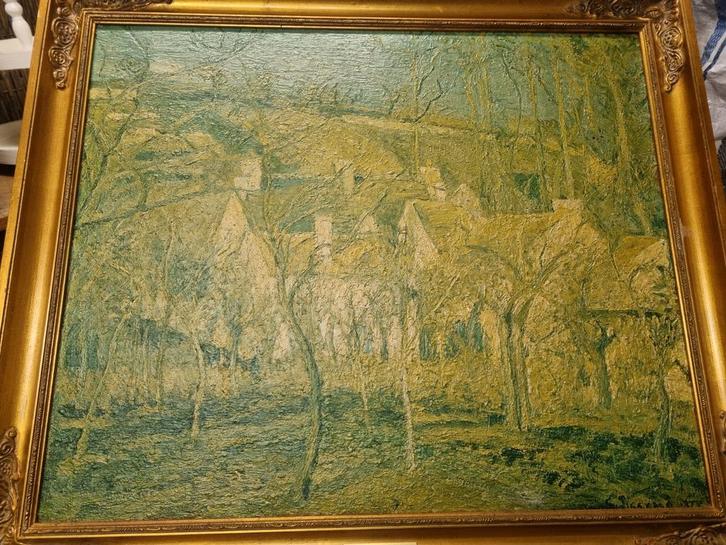 Pissarro 'Les Toits Rouges', Antiek en Kunst, Kunst | Schilderijen | Klassiek, Ophalen of Verzenden