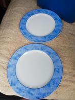 4 XL borden onderborden pizzaborden blauwe rand 31cm NIEUW, Ophalen, Nieuw, Bord(en), Overige stijlen