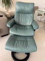 Stressless leren relaxfauteuil met voetenbank,, Ophalen, Gebruikt, Minder dan 75 cm, Leer