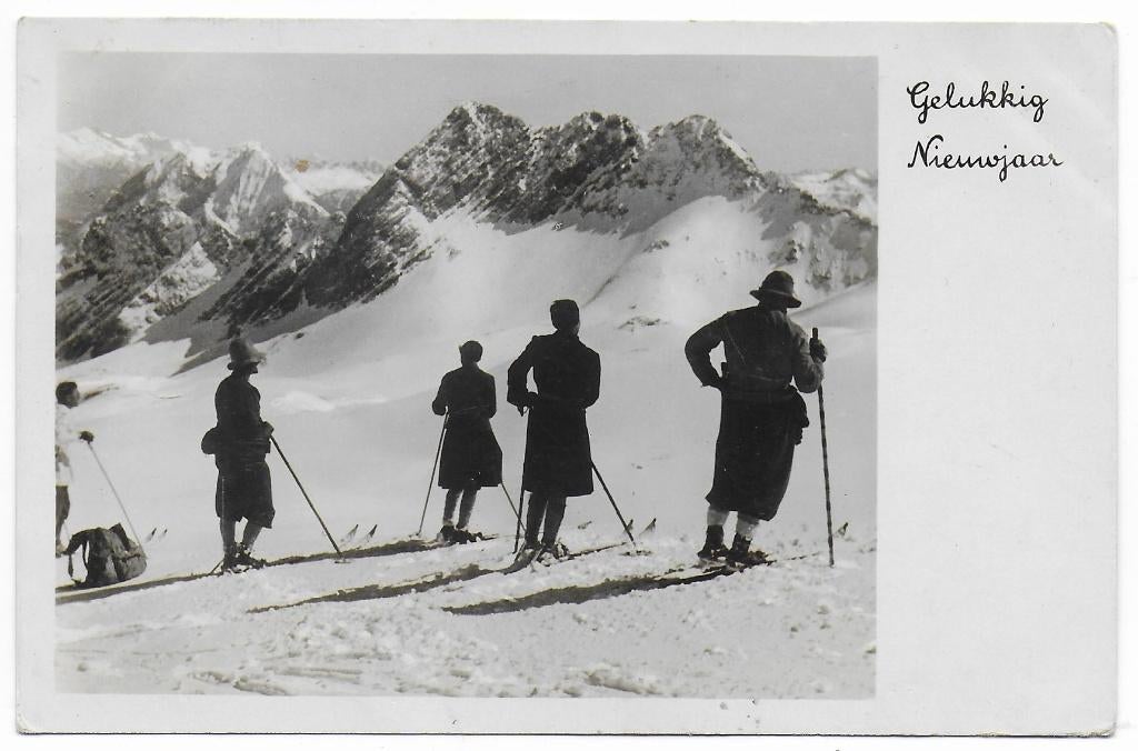 Gelukkig Nieuwjaar Ansichtkaart Uit 1933 (B6665), Verzamelen, Ansichtkaarten | Themakaarten, Ophalen of Verzenden, 1920 tot 1940