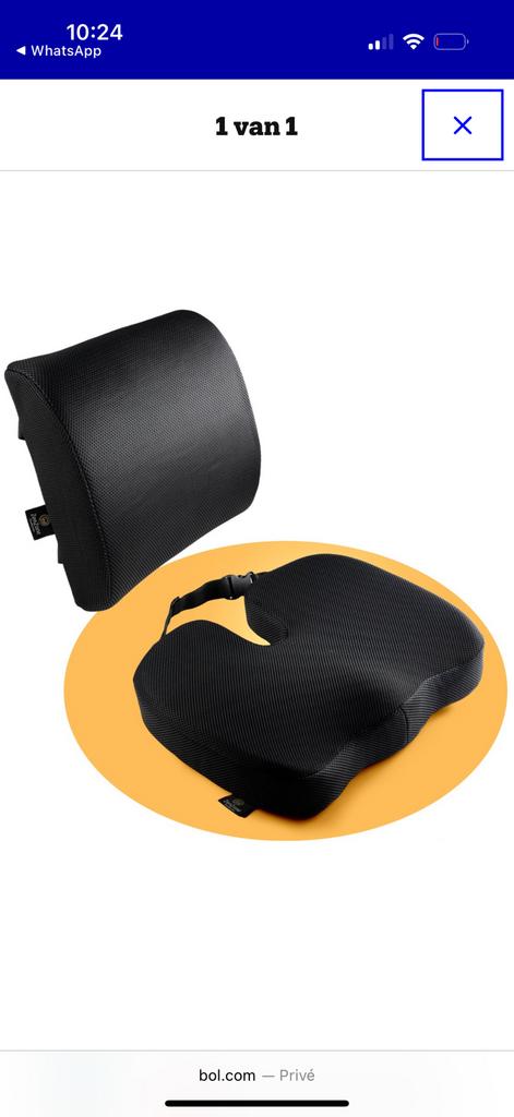 Orthopedische stuitkussen + rugkussen Set, Ophalen of Verzenden, Nieuw