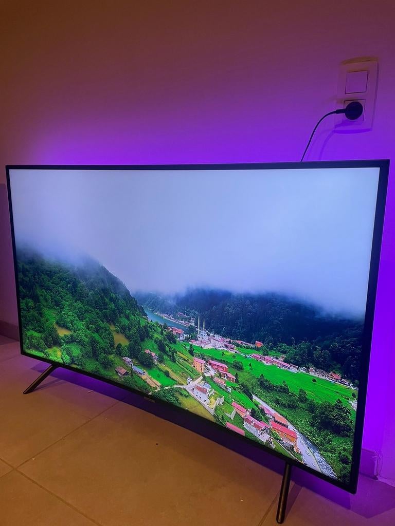 Curved 55" Samsung Smart TV met vele apps, 50 Hz, Ophalen of Verzenden, 100 cm of meer, 4k (UHD)
