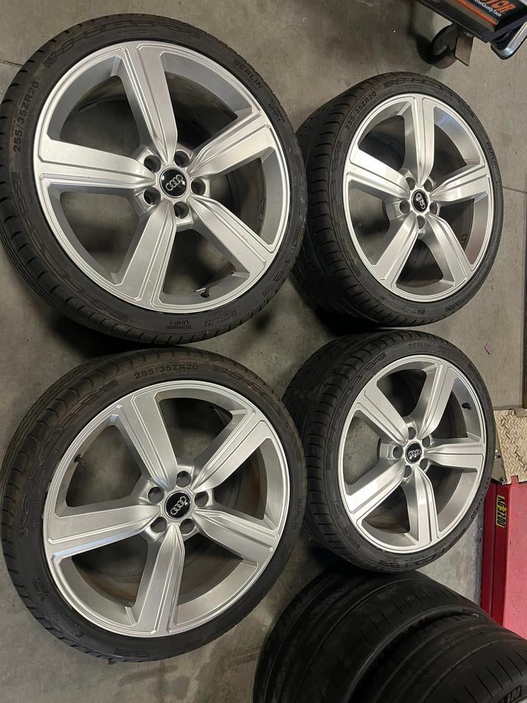 Audi set 9j x 20 et 38 steek 5x112 met 255-35-20 banden, Gebruikt, 255 mm, Banden en Velgen, Ophalen of Verzenden