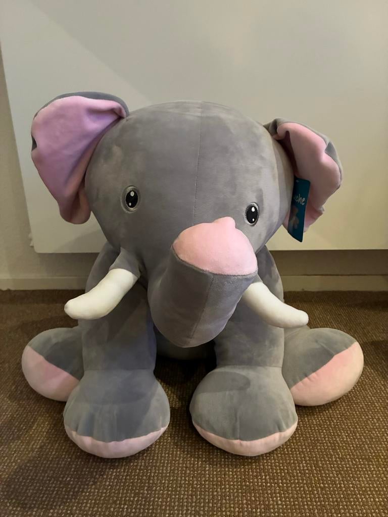Grote grijze olifant knuffel van Intertoys, 50 cm, Kinderen en Baby's, Speelgoed | Knuffels en Pluche, Ophalen, Gebruikt, Overige merken