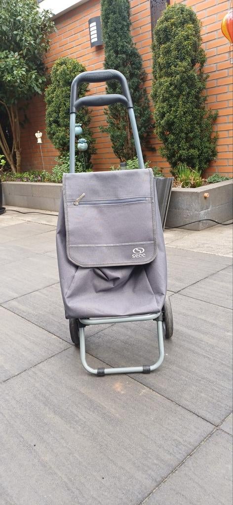 Handig boodschappenkarretje - 90 cm hoog, grijs, Ophalen, Gebruikt