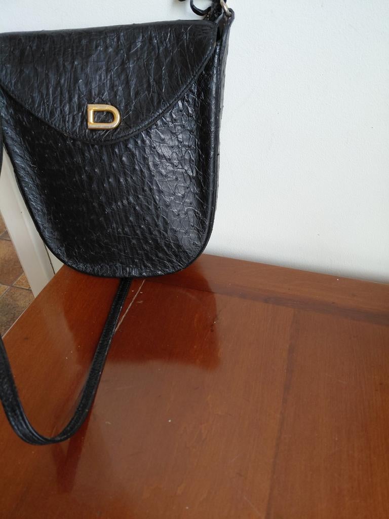 DELVAUX STRUISVOGEL TASJE ZWART.Z.G.N, Ophalen of Verzenden, Zo goed als nieuw, Zwart, Schoudertasje